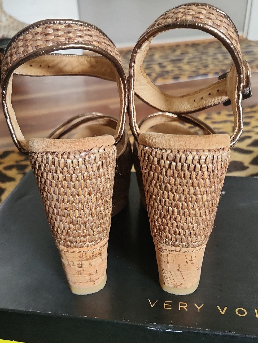 Very Volatile Woven Tan Platform Wedge Sandals - Picture 5 of 12